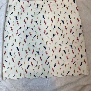 Talbots Parrot Skirt, size 12, scallop bottom